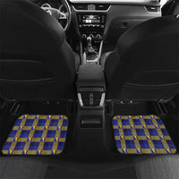 Custom Bosnia And Herzegovina Football Car Mats Fierce Dragon National Stars With Checker Patterns