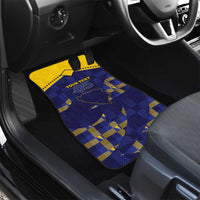 Custom Bosnia And Herzegovina Football Car Mats Fierce Dragon National Stars With Checker Patterns