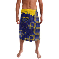 Custom Bosnia And Herzegovina Football Lavalava Fierce Dragon National Stars With Checker Patterns