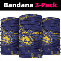 Custom Bosnia And Herzegovina Football Neck Gaiter Fierce Dragon National Stars With Checker Patterns