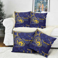 Custom Bosnia And Herzegovina Football Pillow Cover Fierce Dragon National Stars With Checker Patterns