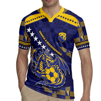 Custom Bosnia And Herzegovina Football Rugby Jersey Fierce Dragon National Stars With Checker Patterns