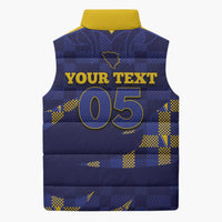 Custom Bosnia And Herzegovina Football Sleeveless Puffer Jacket Fierce Dragon National Stars With Checker Patterns