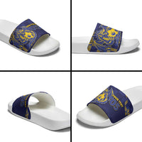 Custom Bosnia And Herzegovina Football Slide Sandals Fierce Dragon National Stars With Checker Patterns