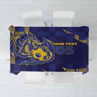 Custom Bosnia And Herzegovina Football Tablecloth Fierce Dragon National Stars With Checker Patterns
