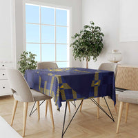 Custom Bosnia And Herzegovina Football Tablecloth Fierce Dragon National Stars With Checker Patterns