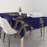 Custom Bosnia And Herzegovina Football Tablecloth Fierce Dragon National Stars With Checker Patterns