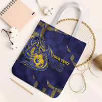 Custom Bosnia And Herzegovina Football Tote Bag Fierce Dragon National Stars With Checker Patterns