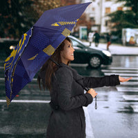 Custom Bosnia And Herzegovina Football Umbrella Fierce Dragon National Stars With Checker Patterns