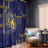 Custom Bosnia And Herzegovina Football Window Curtain Fierce Dragon National Stars With Checker Patterns