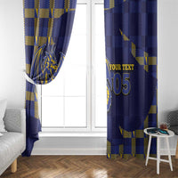Custom Bosnia And Herzegovina Football Window Curtain Fierce Dragon National Stars With Checker Patterns