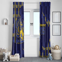Custom Bosnia And Herzegovina Football Window Curtain Fierce Dragon National Stars With Checker Patterns
