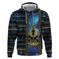 Egyptian Goddess Hathor Hoodie Galaxy Ancient Mythology Sun Disk Cow Horn