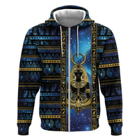 Egyptian Goddess Hathor Hoodie Galaxy Ancient Mythology Sun Disk Cow Horn