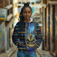 Egyptian Goddess Hathor Hoodie Galaxy Ancient Mythology Sun Disk Cow Horn