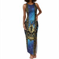 Egyptian Goddess Hathor Tank Maxi Dress Galaxy Ancient Mythology Sun Disk Cow Horn