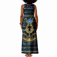 Egyptian Goddess Hathor Tank Maxi Dress Galaxy Ancient Mythology Sun Disk Cow Horn