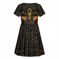Egyptian Goddess Bastet Kid Short Sleeve Dress Ancient Mythology Sacred Black Cat