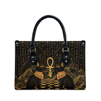 Egyptian Goddess Bastet Leather Bag Ancient Mythology Sacred Black Cat
