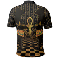 Egyptian Goddess Bastet Polo Shirt Ancient Mythology Sacred Black Cat