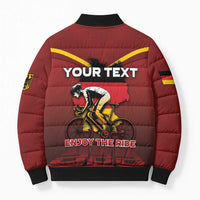 Personalized Germany Cycling Bomber Puffer Jacket Ride For Life - Wonder Print Shop