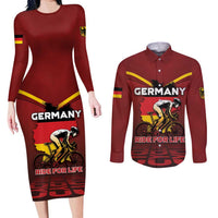 Personalized Germany Cycling Couples Matching Long Sleeve Bodycon Dress and Long Sleeve Button Shirt Ride For Life - Wonder Print Shop