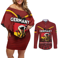 Personalized Germany Cycling Couples Matching Off Shoulder Short Dress and Long Sleeve Button Shirt Ride For Life - Wonder Print Shop