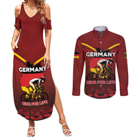 Personalized Germany Cycling Couples Matching Summer Maxi Dress and Long Sleeve Button Shirt Ride For Life - Wonder Print Shop