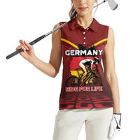 Personalized Germany Cycling Women Sleeveless Polo Shirt Ride For Life - Wonder Print Shop