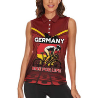Personalized Germany Cycling Women Sleeveless Polo Shirt Ride For Life - Wonder Print Shop