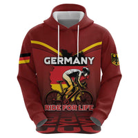 Personalized Germany Cycling Zip Hoodie Ride For Life - Wonder Print Shop