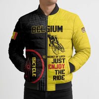 Personalized Belgium Cycling Bomber Puffer Jacket Just Enjoy The Ride - Wonder Print Shop