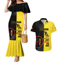 Personalized Belgium Cycling Couples Matching Mermaid Dress and Hawaiian Shirt Just Enjoy The Ride - Wonder Print Shop
