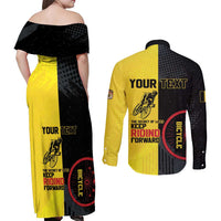 Personalized Belgium Cycling Couples Matching Off Shoulder Maxi Dress and Long Sleeve Button Shirt Just Enjoy The Ride - Wonder Print Shop