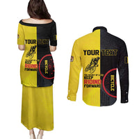 Personalized Belgium Cycling Couples Matching Puletasi and Long Sleeve Button Shirt Just Enjoy The Ride - Wonder Print Shop