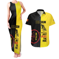 Personalized Belgium Cycling Couples Matching Tank Maxi Dress and Hawaiian Shirt Just Enjoy The Ride - Wonder Print Shop