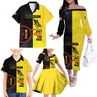 Personalized Belgium Cycling Family Matching Off The Shoulder Long Sleeve Dress and Hawaiian Shirt Just Enjoy The Ride - Wonder Print Shop