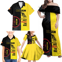 Personalized Belgium Cycling Family Matching Off Shoulder Maxi Dress and Hawaiian Shirt Just Enjoy The Ride - Wonder Print Shop