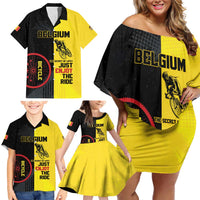 Personalized Belgium Cycling Family Matching Off Shoulder Short Dress and Hawaiian Shirt Just Enjoy The Ride - Wonder Print Shop