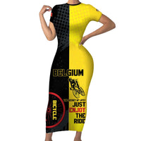 Personalized Belgium Cycling Family Matching Short Sleeve Bodycon Dress and Hawaiian Shirt Just Enjoy The Ride - Wonder Print Shop