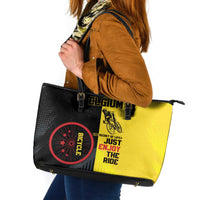 Belgium Cycling Leather Tote Bag Just Enjoy The Ride - Wonder Print Shop