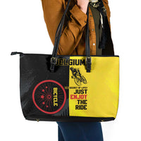 Belgium Cycling Leather Tote Bag Just Enjoy The Ride - Wonder Print Shop