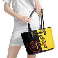 Belgium Cycling Leather Tote Bag Just Enjoy The Ride - Wonder Print Shop