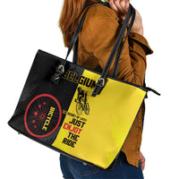 Belgium Cycling Leather Tote Bag Just Enjoy The Ride - Wonder Print Shop