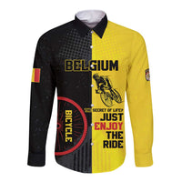 Personalized Belgium Cycling Long Sleeve Button Shirt Just Enjoy The Ride - Wonder Print Shop