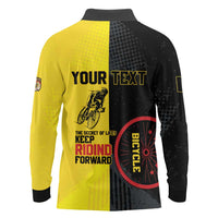Personalized Belgium Cycling Long Sleeve Polo Shirt Just Enjoy The Ride - Wonder Print Shop