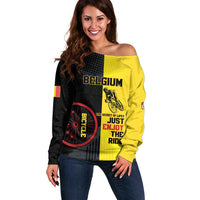 Personalized Belgium Cycling Off Shoulder Sweater Just Enjoy The Ride - Wonder Print Shop