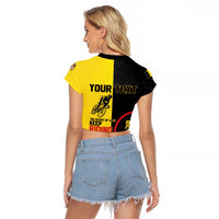 Personalized Belgium Cycling Raglan Cropped T Shirt Just Enjoy The Ride - Wonder Print Shop