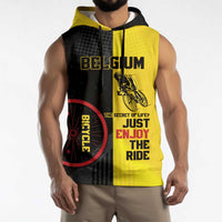 Personalized Belgium Cycling Sleeveless Hoodie Just Enjoy The Ride - Wonder Print Shop