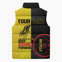 Personalized Belgium Cycling Sleeveless Puffer Jacket Just Enjoy The Ride - Wonder Print Shop